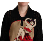 Dolce & Gabbana Black Embroidered Knitted Cotton Sweater TSH6762-44