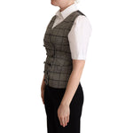 Dolce & Gabbana Gray Checkered Sleeveless Waistcoat Vest TSH5987 -40