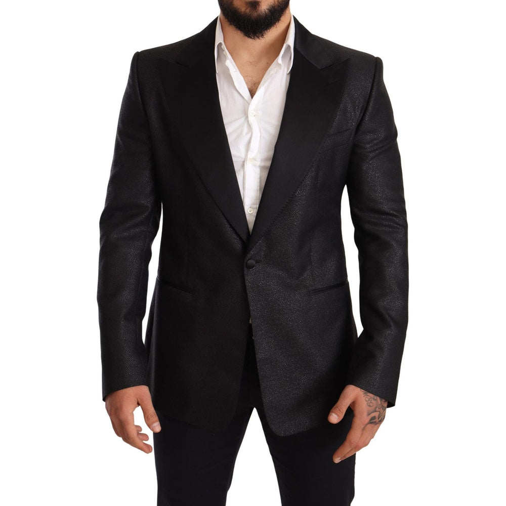 Dolce & Gabbana Black Metallic Slim Jacket Tuxedo Blazer JKT2827-50