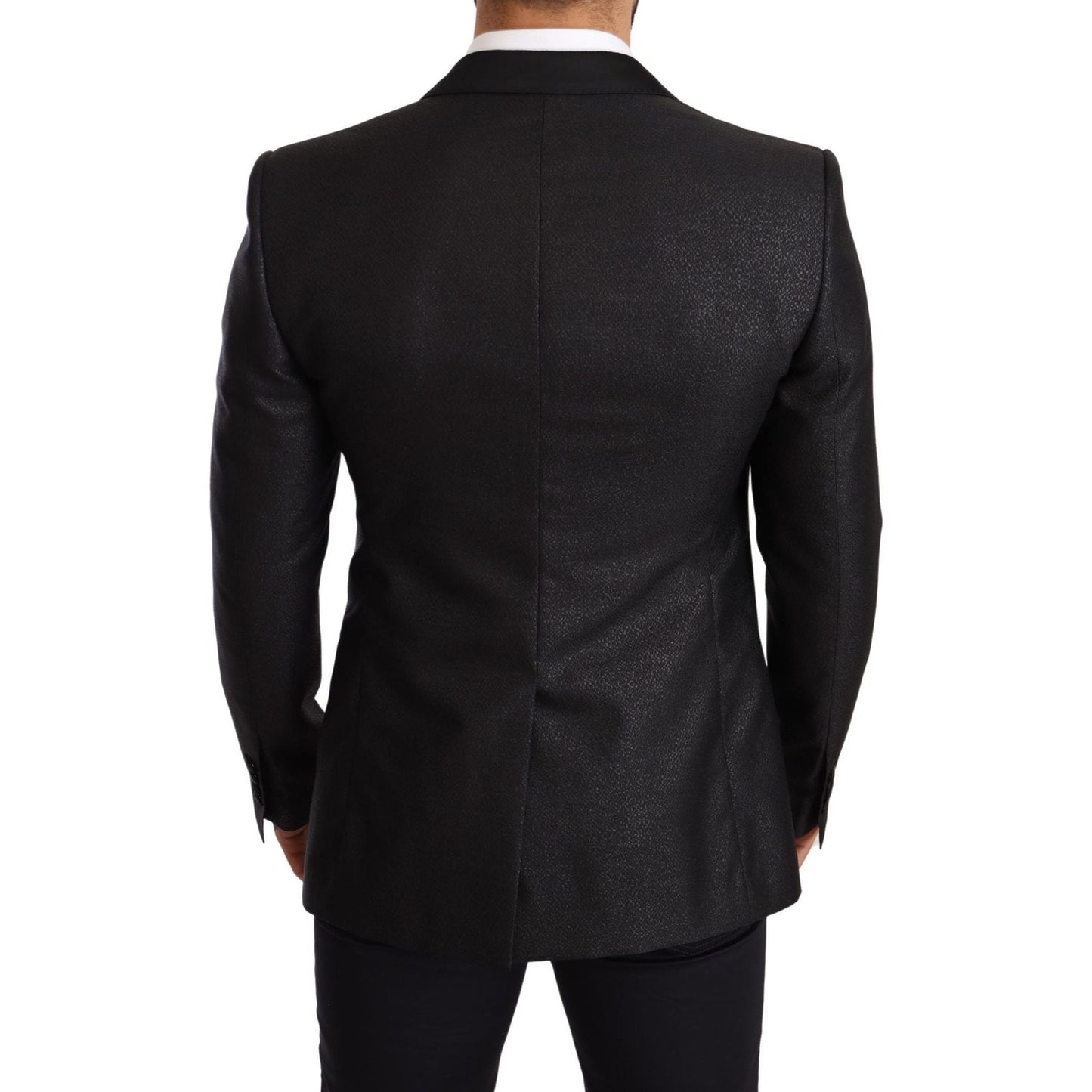 Dolce & Gabbana Black Metallic Slim Jacket Tuxedo Blazer JKT2827-50