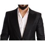 Dolce & Gabbana Black Metallic Slim Jacket Tuxedo Blazer JKT2827-50