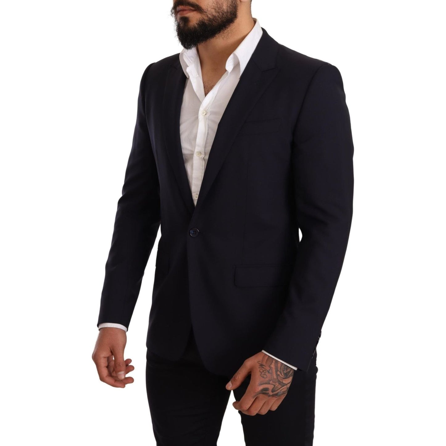 Dolce & Gabbana Navy Blue Wool Slim Fit MARTINI Blazer JKT2845 -48