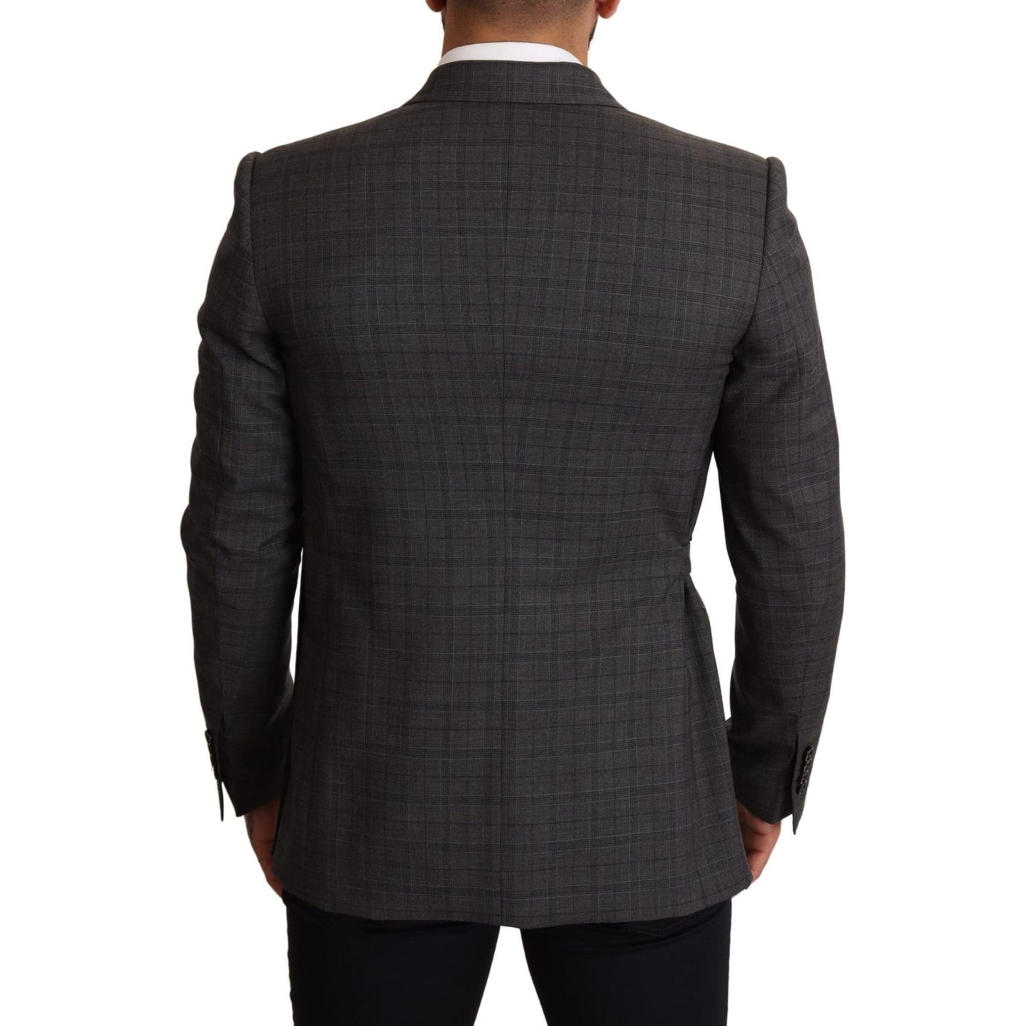 Dolce & Gabbana Gray Check Wool Slim Fit Blazer Jacket KOS1893-48
