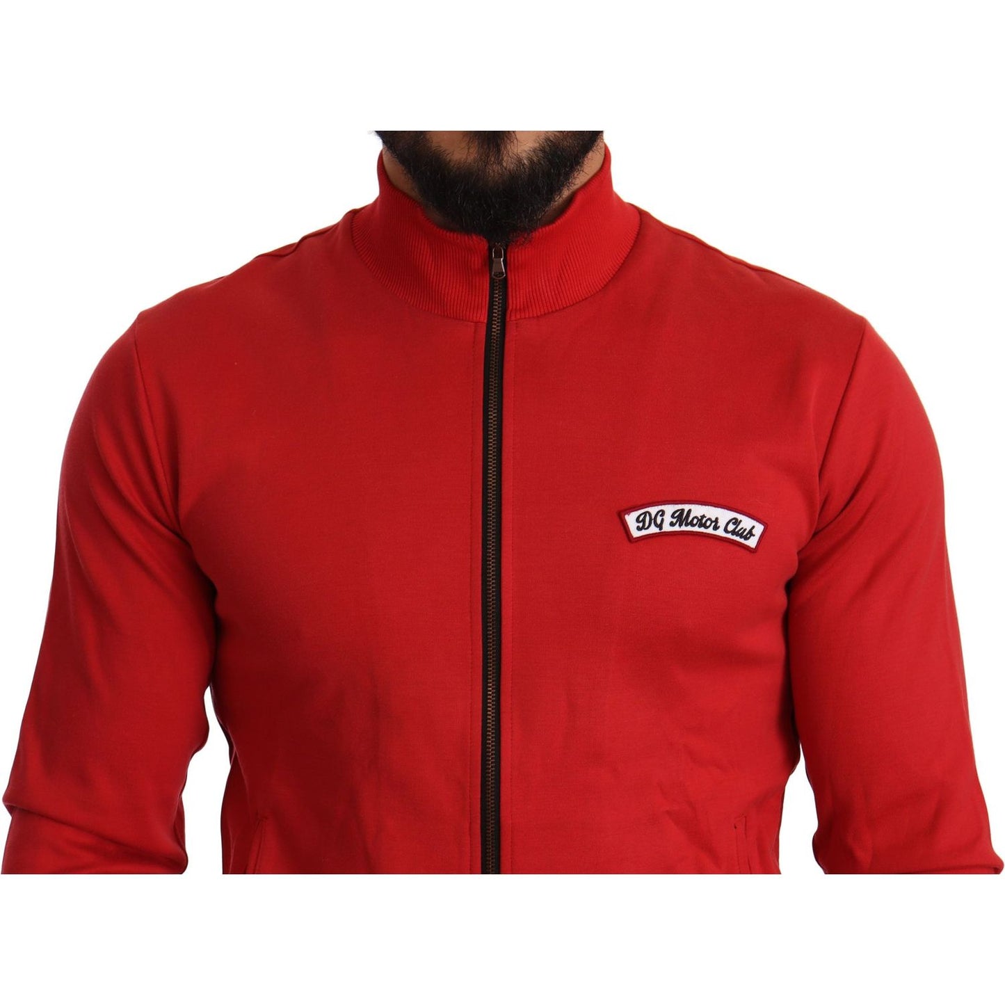 Dolce & Gabbana Red DG Motor Club Zipper Stretch Sweater TSH6247-44