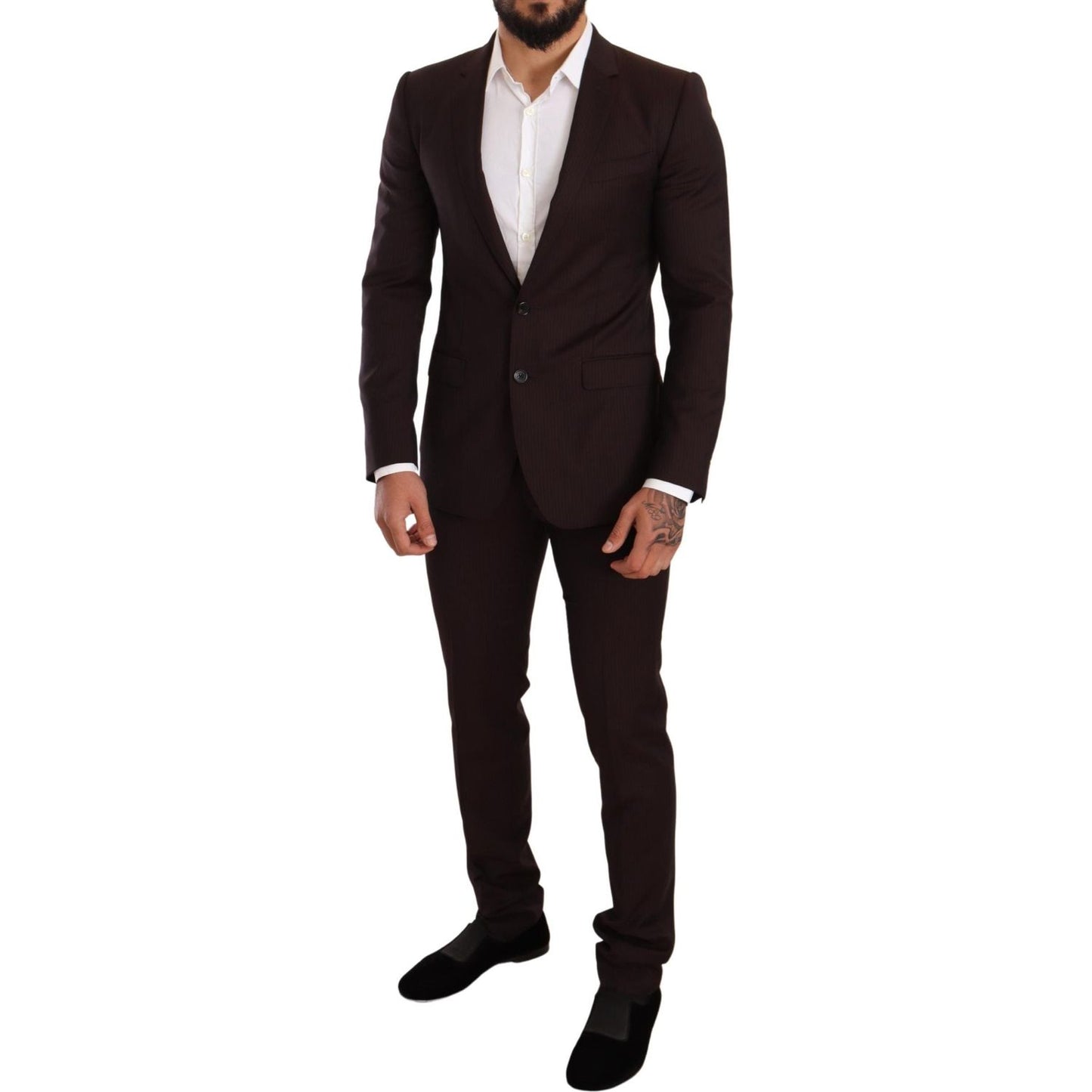 Dolce & Gabbana Bordeaux Wool MARTINI Slim Fit Suit KOS1877-44