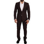 Dolce & Gabbana Bordeaux Wool MARTINI Slim Fit Suit KOS1877-44