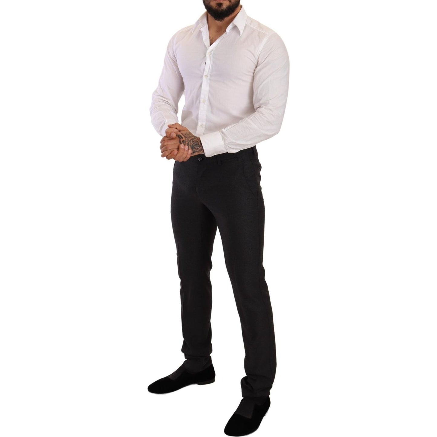 Dolce & Gabbana Gray Wool MARTINI Slim Fit Set Suit KOS1880-44