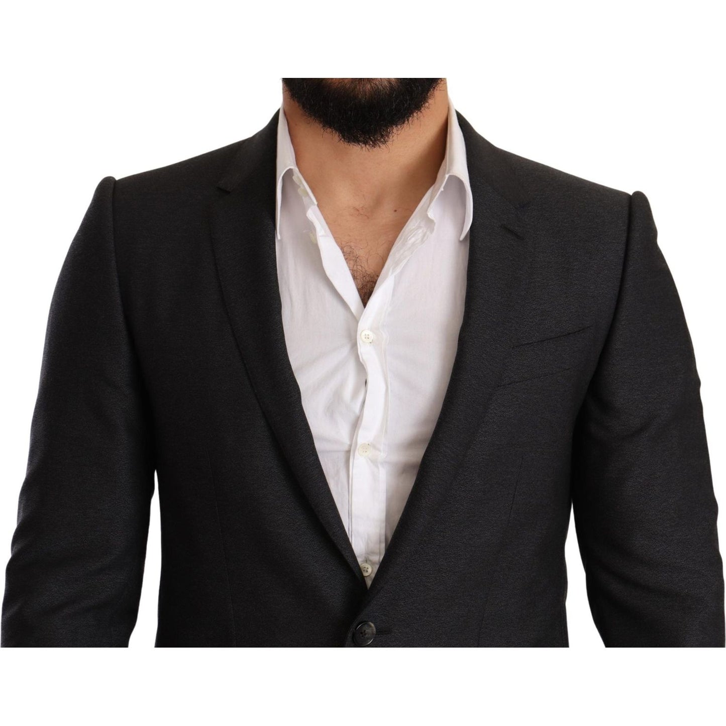 Dolce & Gabbana Gray Wool MARTINI Slim Fit Set Suit KOS1880-44