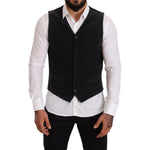 Dolce & Gabbana Black Cotton Single Breasted Waistcoat TSH6129-48