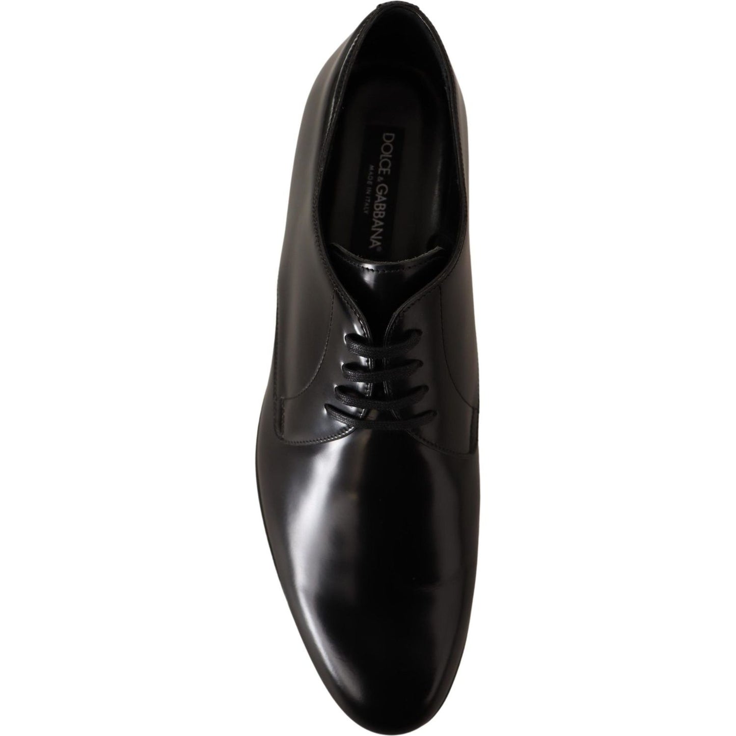 Dolce & Gabbana Black Leather Lace Up Men Dress Derby Shoes MV4168 -39