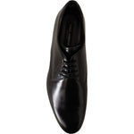Dolce & Gabbana Black Leather Lace Up Men Dress Derby Shoes MV4168 -39