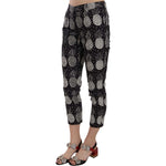 Dolce & Gabbana Black Pineapple Print Skinny Capri Pants PAN70045-40