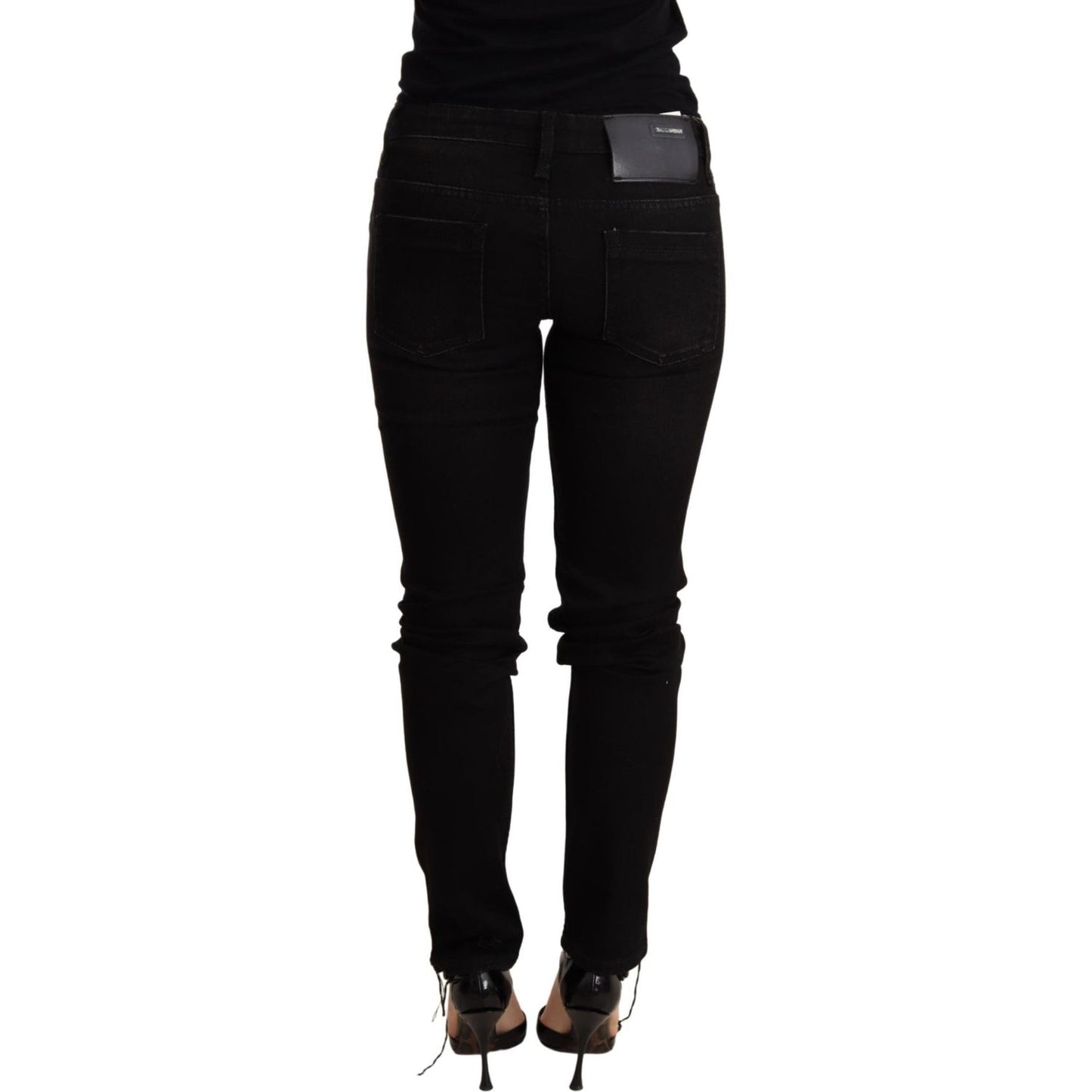 Acht Black Low Waist Skinny Denim Trouser