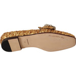 Dolce & Gabbana Gold Sequin Crystal Flat Women Loafers Shoes LA5112 -37