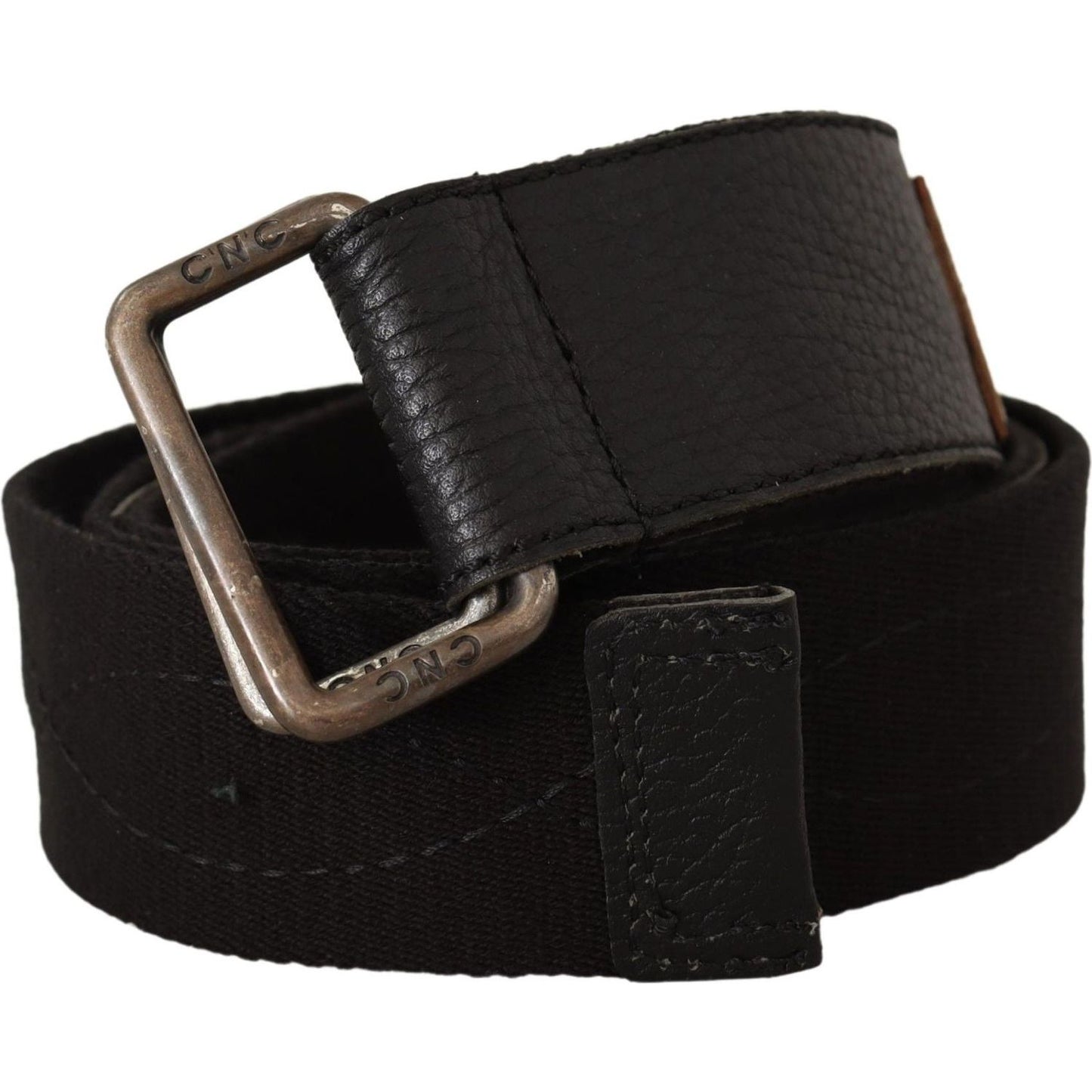 Costume National Black Cotton Ducati Metal Buckle Belt BEL8020 -85
