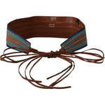 Exte Brown Leather Wide Waistband Tie Fastening Belt BEL8098