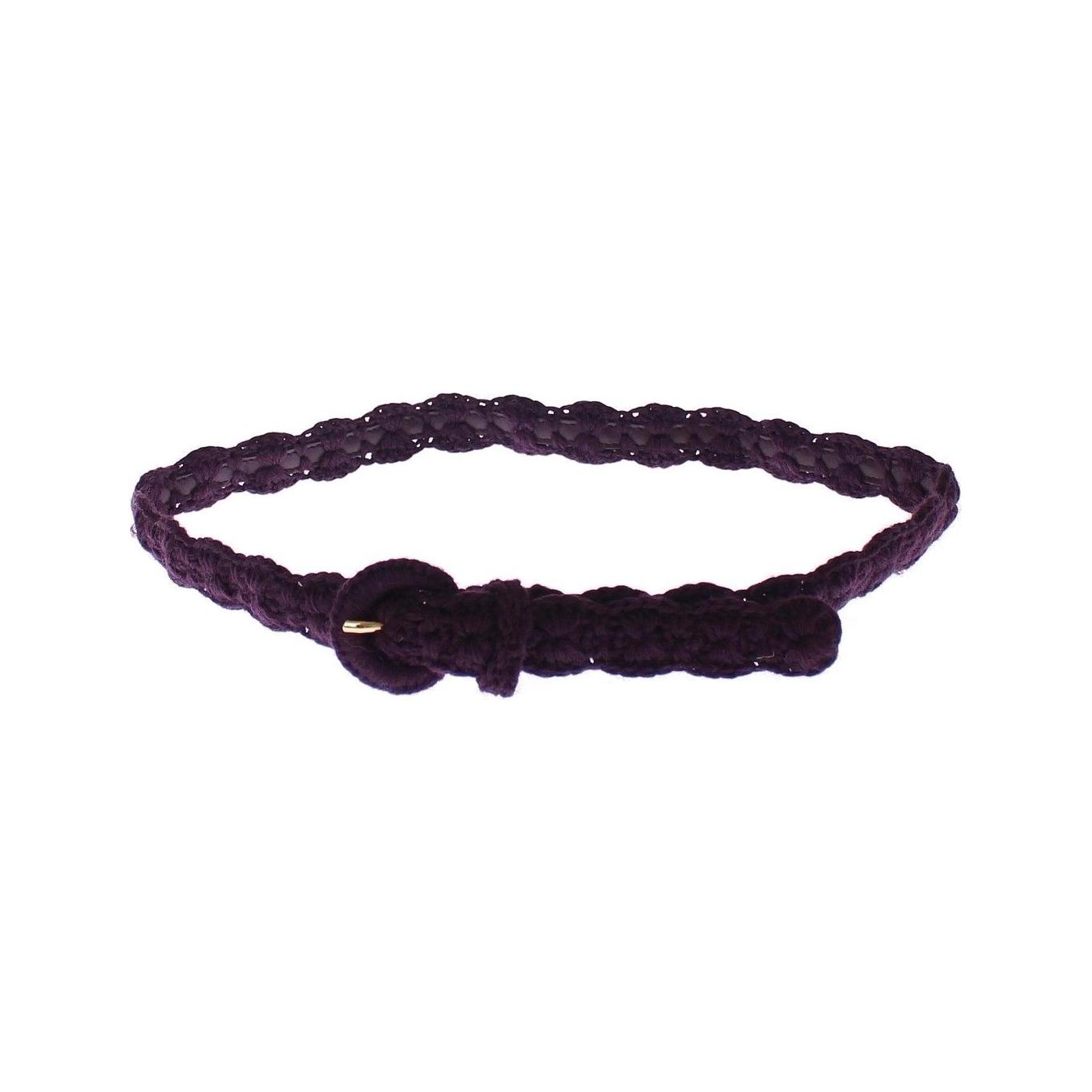 Dolce & Gabbana Purple Cotton Gold Logo Waist Belt GSB10372-70