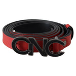 Costume National Red Reversible Leather Logo Belt BEL61077-85