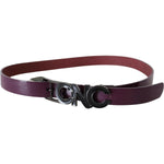 Costume National Brown Leather Large Logo Letter Buckle Belt BEL61070- 85