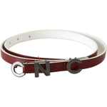 Costume National Maroon Leather Logo Skinny Fashion BEL61062- 85