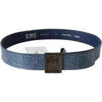 Costume National Blue Normal Leather Logo Buckle Belt BEL61055 -85