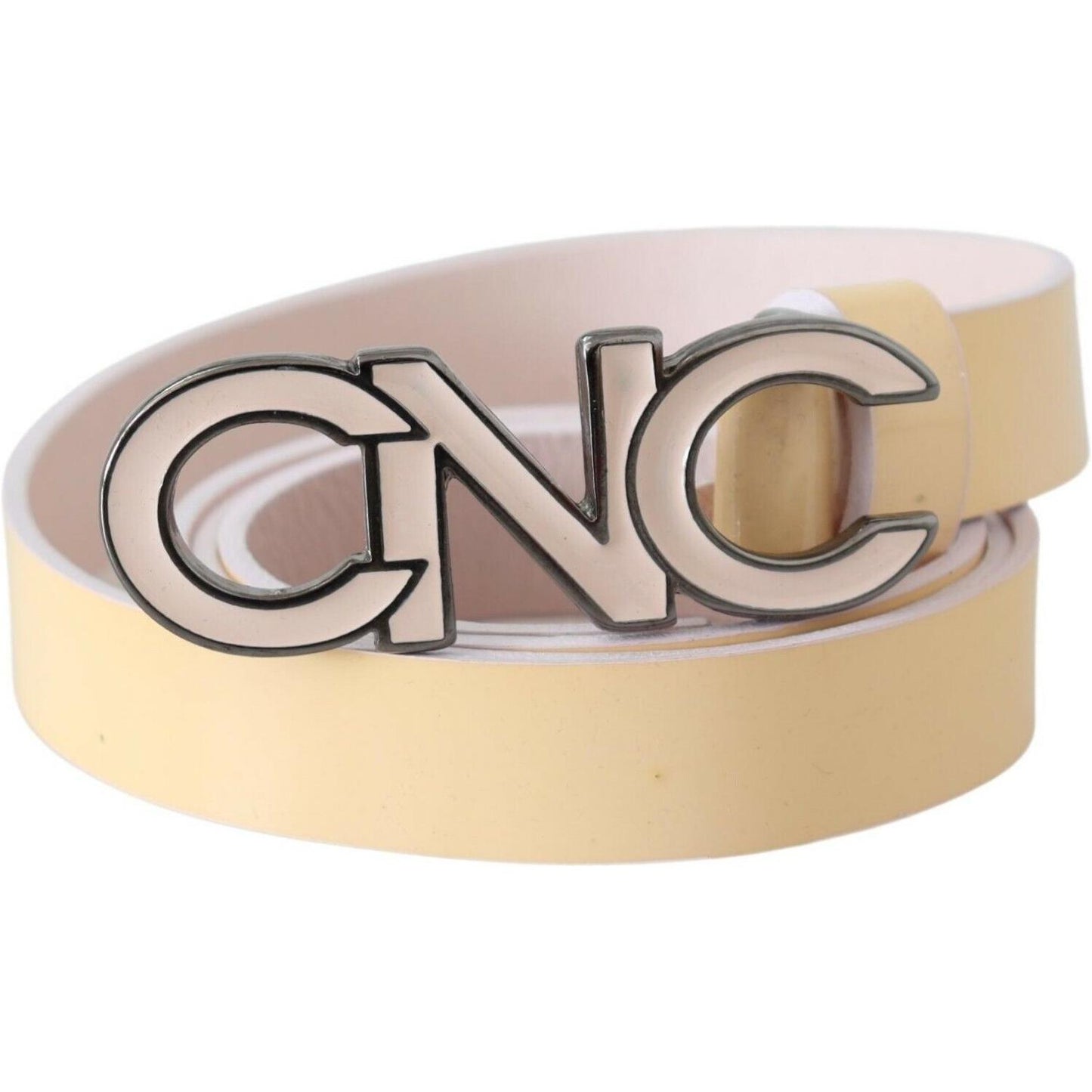 Costume National Beige Leather Pink Letter Logo Belt PAN71819-85