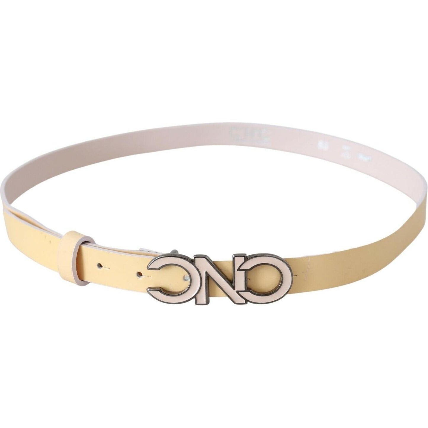 Costume National Beige Leather Pink Letter Logo Belt PAN71819-85