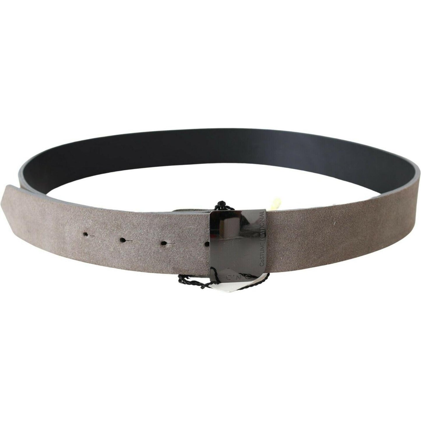 Costume National Brown Leather Square Logo Buckle Belt BEL60973-85