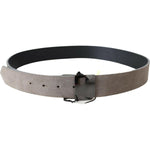 Costume National Brown Leather Square Logo Buckle Belt BEL60973-85