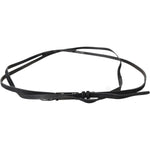 Costume National Black Leather Skinny Logo Buckle Belt BEL61003- 100