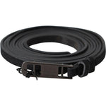 Costume National Black Leather Skinny Logo Buckle Belt BEL61003- 100