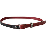Costume National Black Red Skinny Leather Logo Belt PAN71800- 85