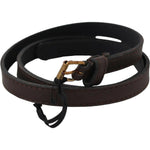 MILA SCHÖN Brown Genuine Leather Skinny Fashion Dark BEL61061- 75