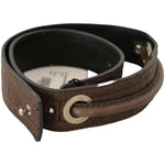 Costume National Brown Leather Silver Fastening Belt BEL61021 - 80
