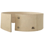 GF Ferre White Waxed Cotton Wide Fashion Belt BEL8047 - 70
