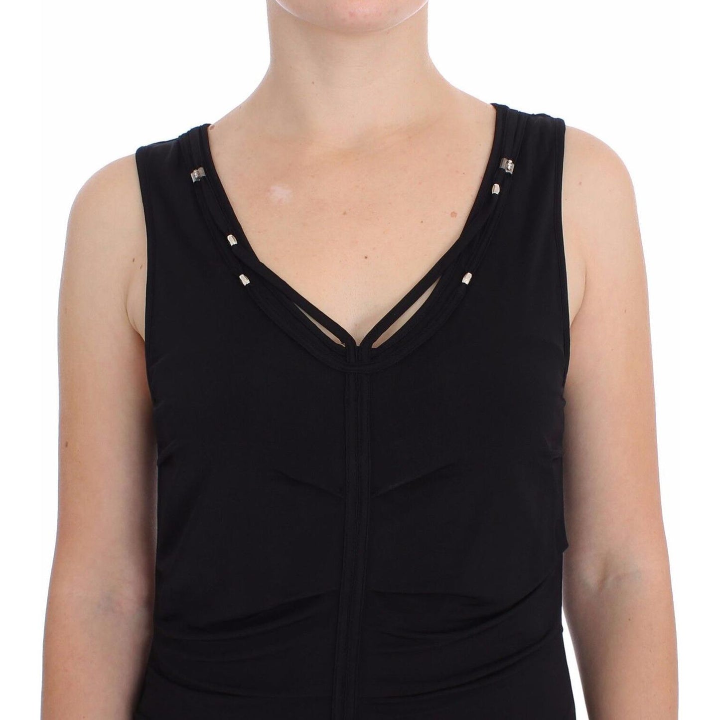 Roccobarocco Black Stretch Wiggle Pencil Sheath Bodycon Dress SIG17260- 48