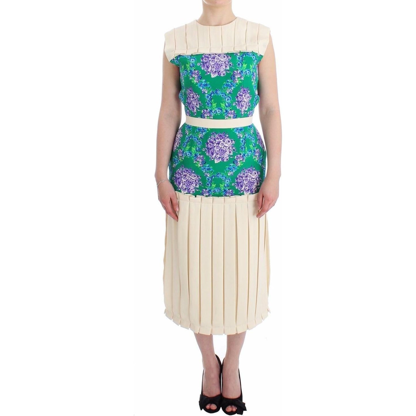 Caterina Gatta Multicolor Dress Gown Floral Sleeveless Gown SIG12667- 40