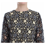 Lanre Da Silva Ajayi Black Cream Sheath Dress Shift Mini Dress SIG12523- L