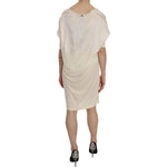 Costume National Cream Round Neck Knee Length Dress TSH3711- 44