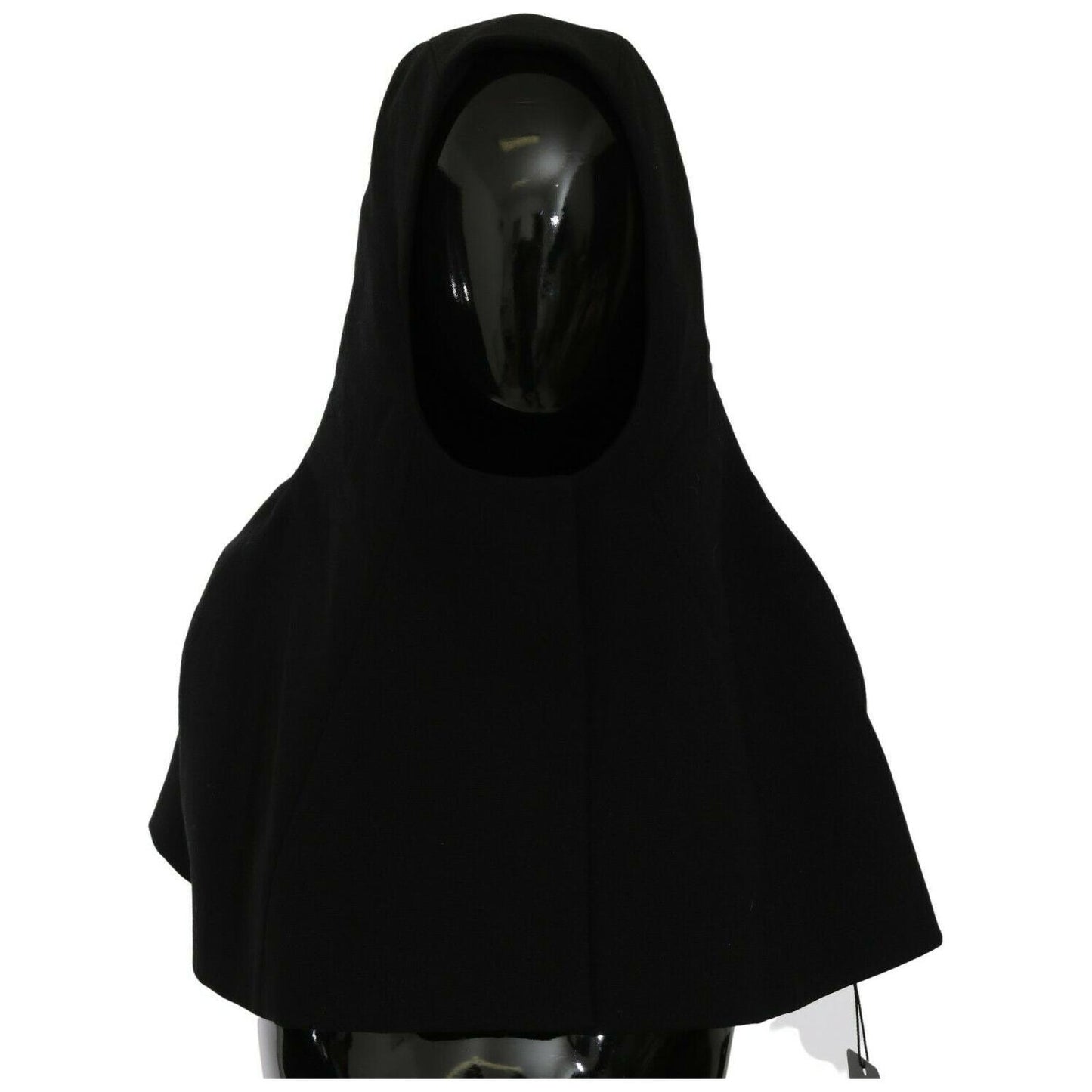 Dolce & Gabbana Black Wool Whole Head Hooded Scarf Hat HAT20023- 57