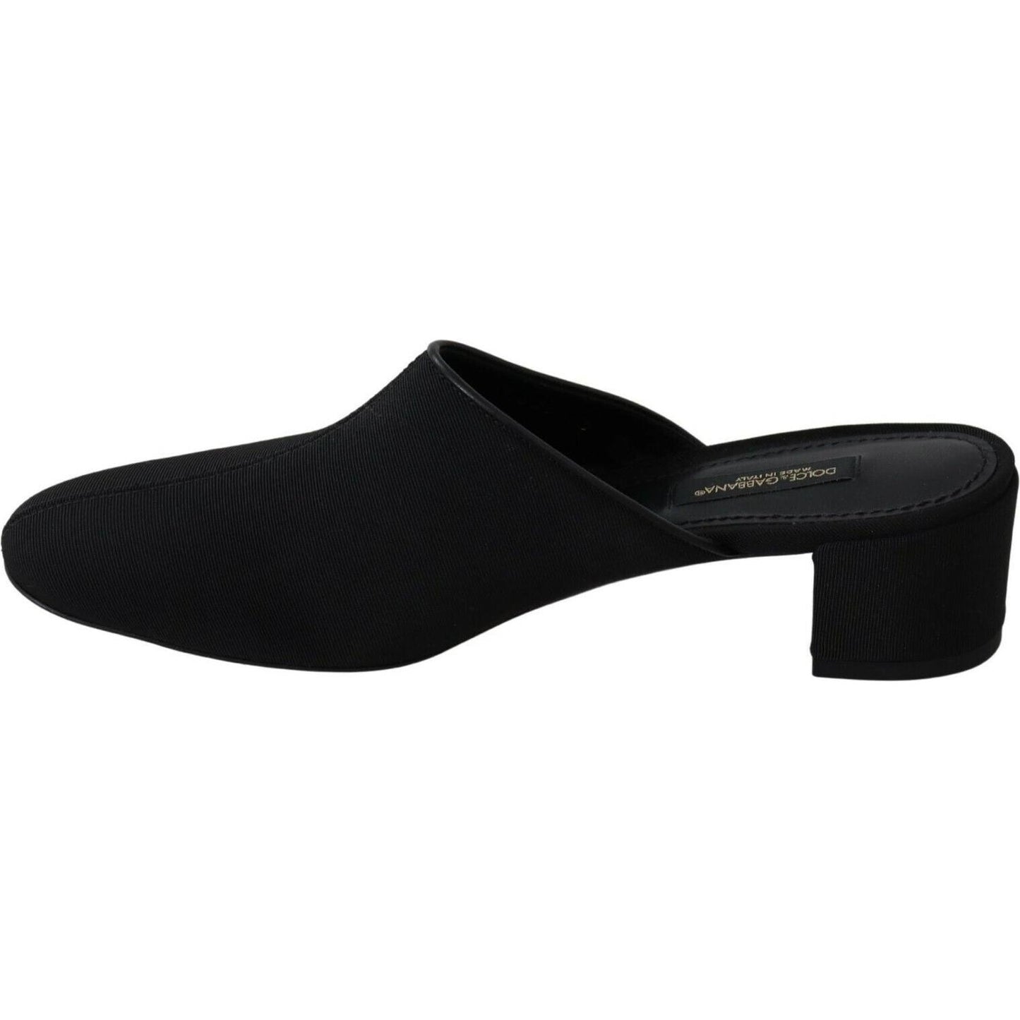 Dolce & Gabbana Black Grosgrain Slides Sandals Women Shoes LA8929- 35.5
