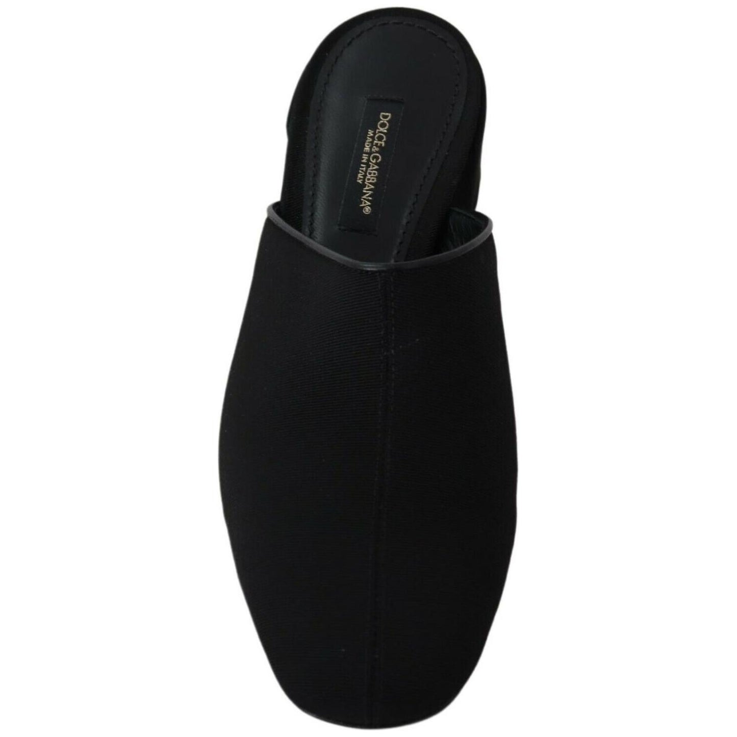 Dolce & Gabbana Black Grosgrain Slides Sandals Women Shoes LA8929- 35.5