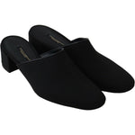 Dolce & Gabbana Black Grosgrain Slides Sandals Women Shoes LA8929- 35.5
