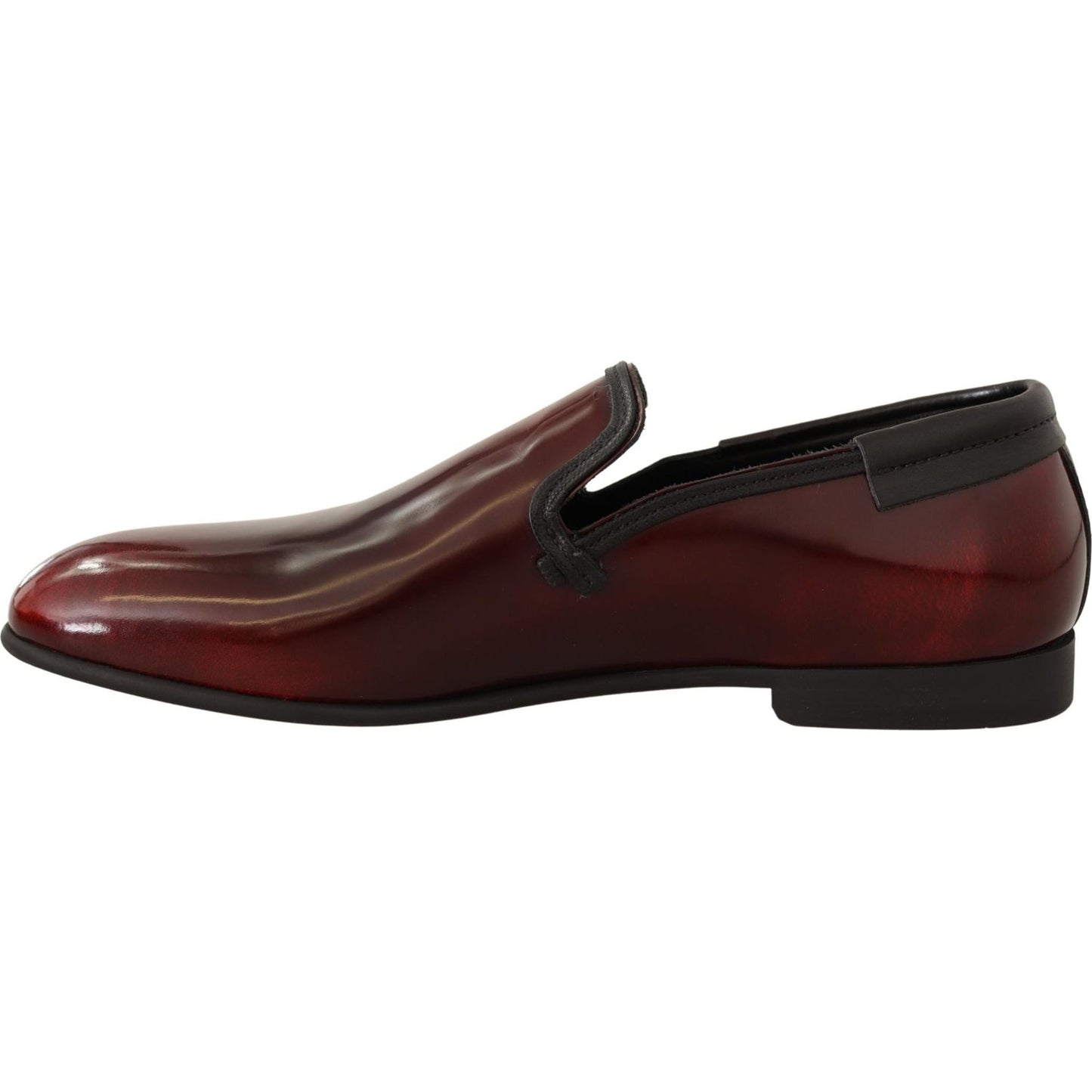 Dolce & Gabbana Bordeaux Patent Leather Dress Loafers Shoes