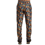 Dolce & Gabbana Multicolor Patterned Joggers Silk Pants PAN71996 -44