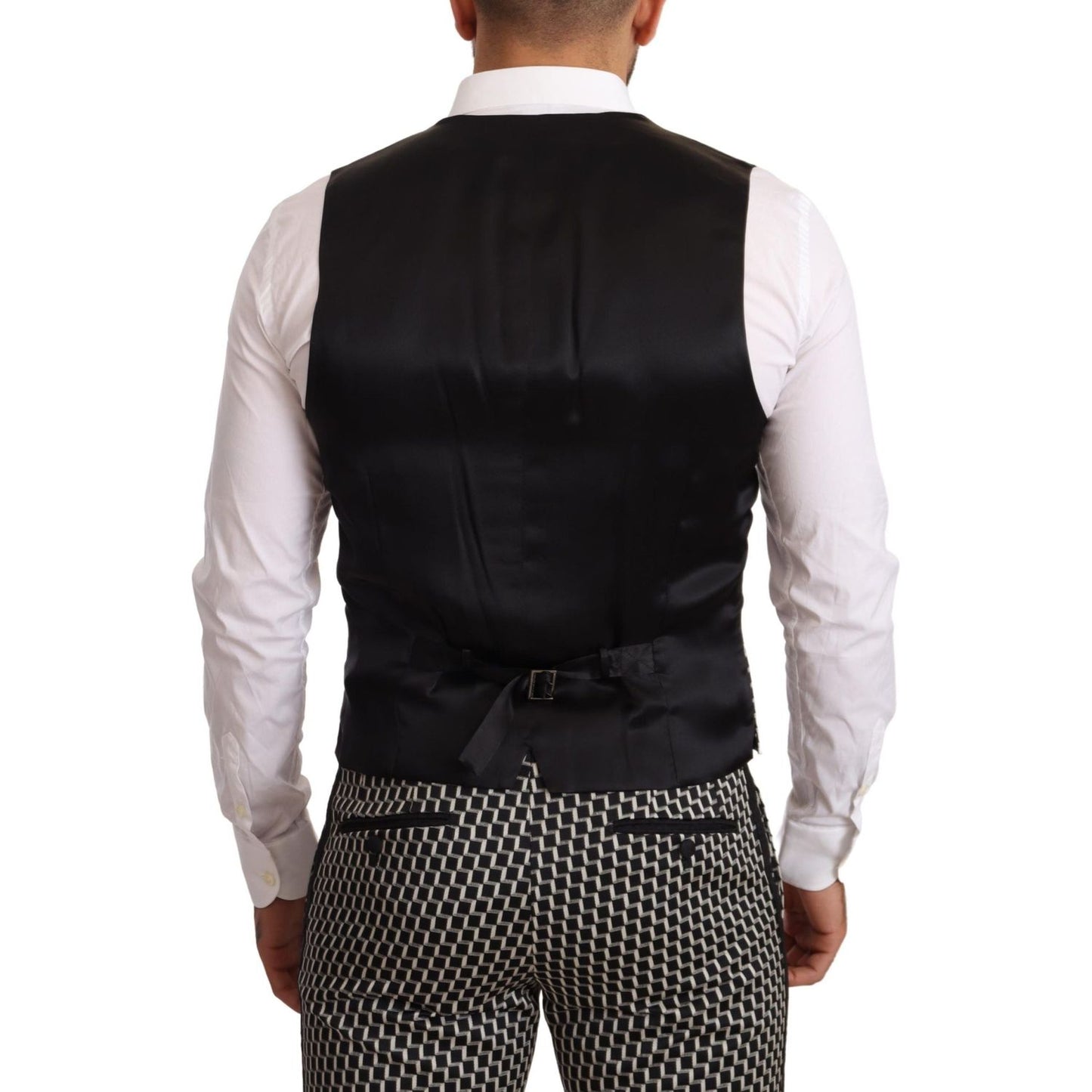 Dolce & Gabbana Black White Check 3 Piece Set MARTINI Suit KOS1856 -48