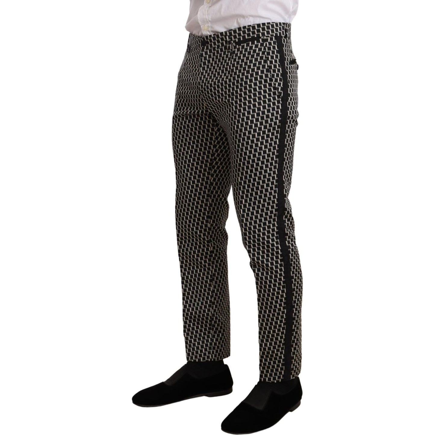 Dolce & Gabbana Black White Check 3 Piece Set MARTINI Suit KOS1856 -48