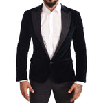 Dolce & Gabbana Blue Velvet Cotton Slim Fit Smoking Suit KOS1904-46