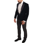 Dolce & Gabbana Blue Velvet Cotton Slim Fit Smoking Suit KOS1904-46