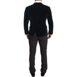 Dolce & Gabbana Blue Velvet Cotton Slim Fit Smoking Suit KOS1904-46